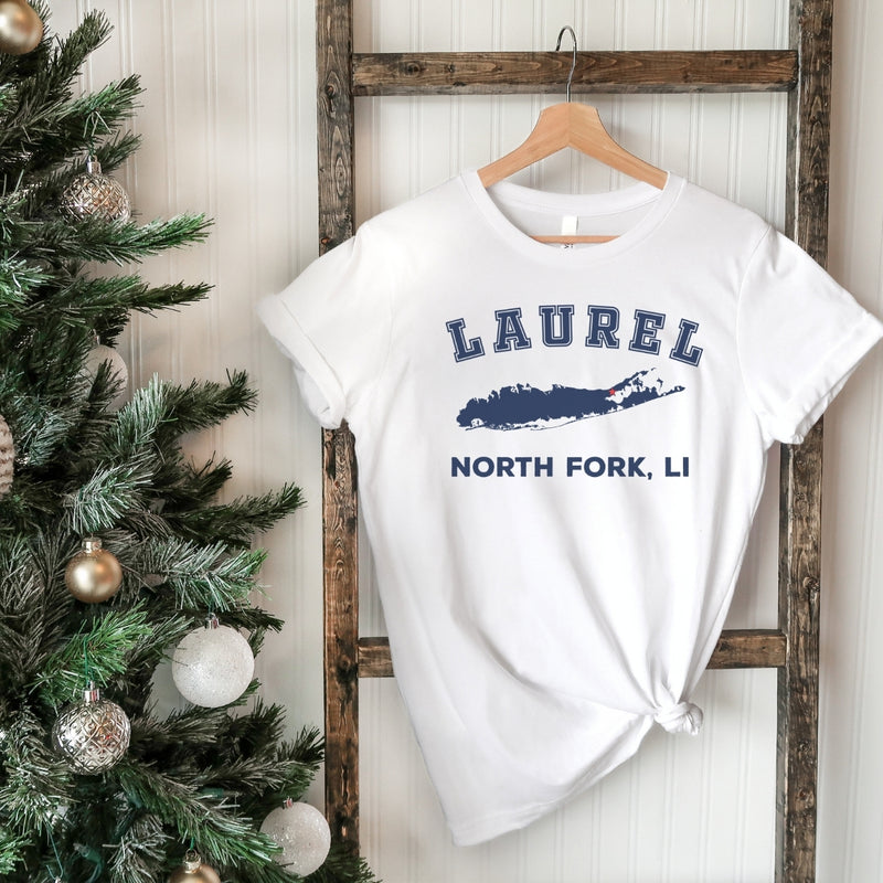 Laurel North Fork LI T-shirts | Holiday 2024 | Adult Unisex White