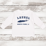 Laurel North Fork LI Long Sleeve T-shirt | Classic Colors | Toddler White