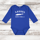 Laurel North Fork LI Long Sleeve Baby Onesie | Classic Colors Royal