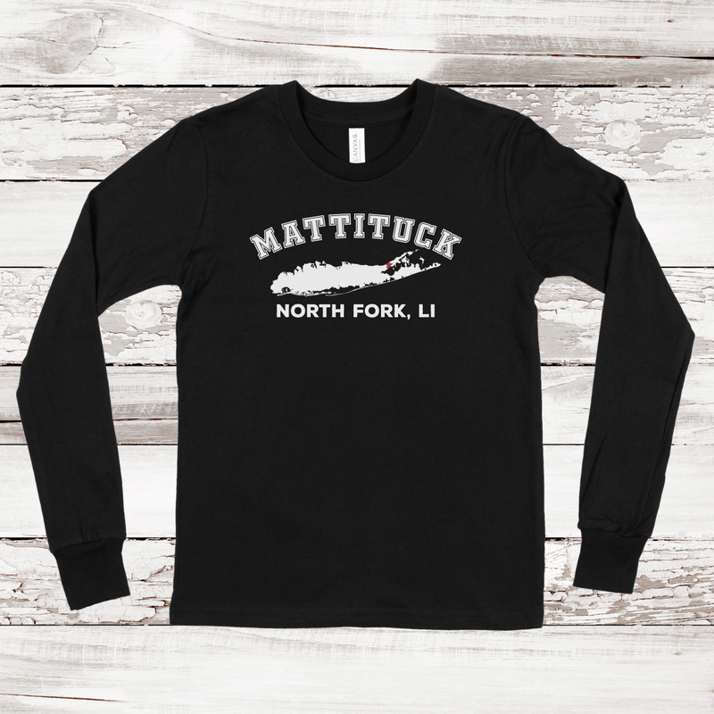 Mattituck North Fork Long Sleeve T-shirt | Classic Colors | Kids Black