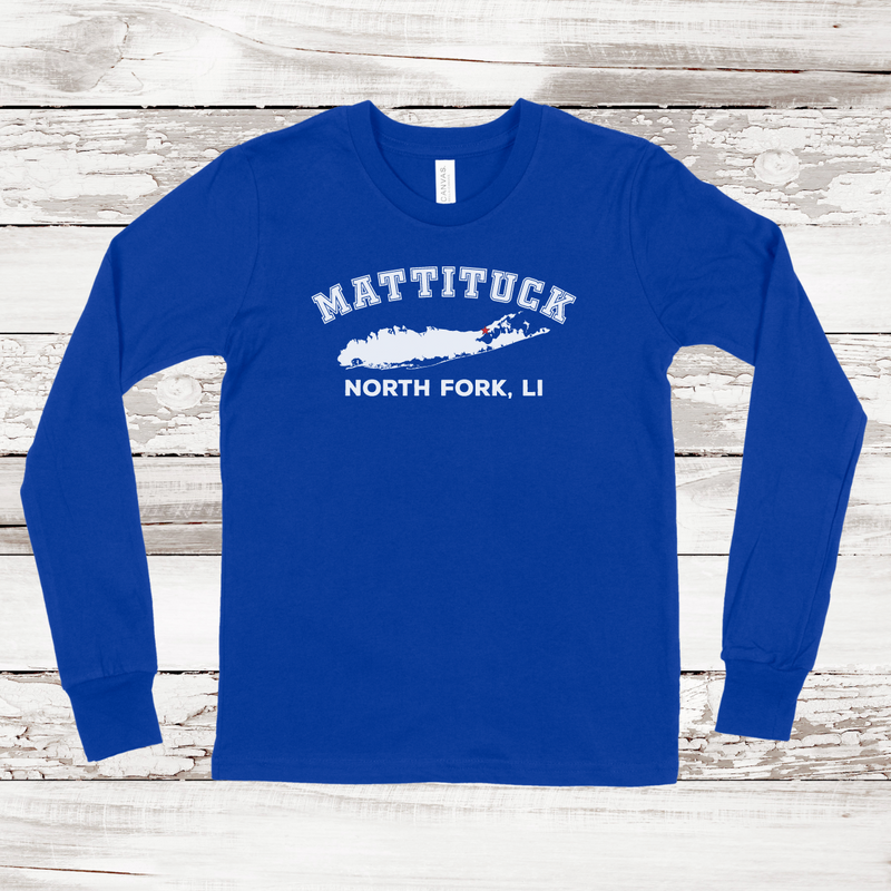 Mattituck North Fork Long Sleeve T-shirt | Classic Colors | Kids True Royal