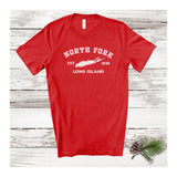 Classic North Fork Long Island T-shirt | Holiday 2024 | Adult Unisex Very Red