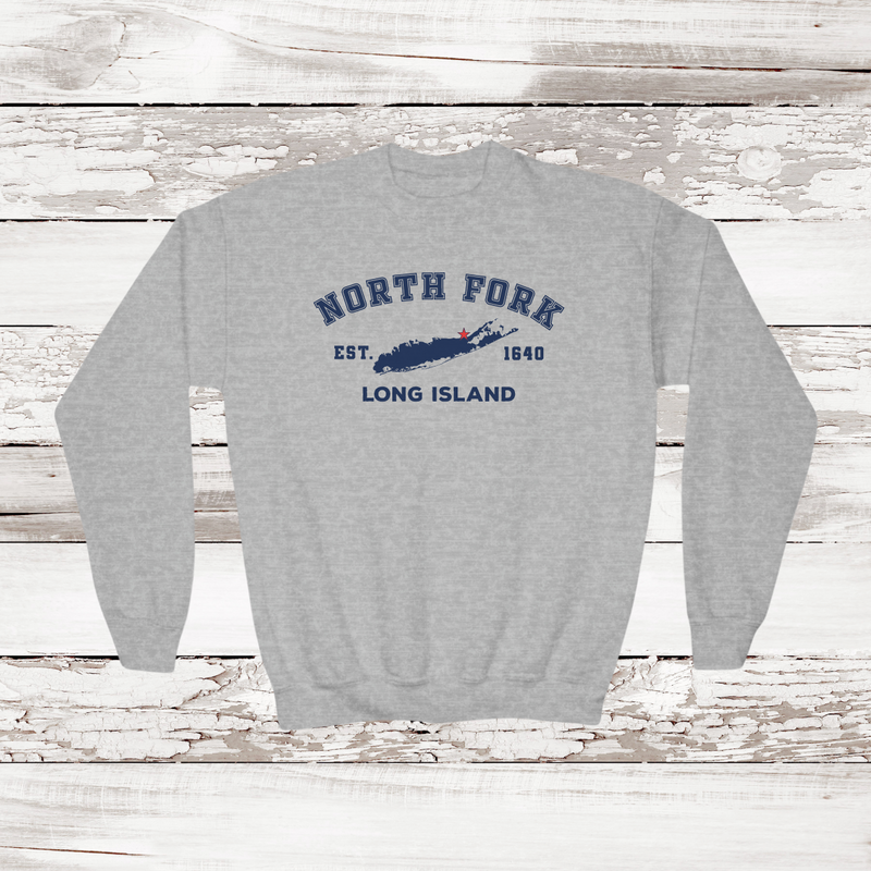 Classic North Fork Long Island Crewneck Sweatshirt | Kids