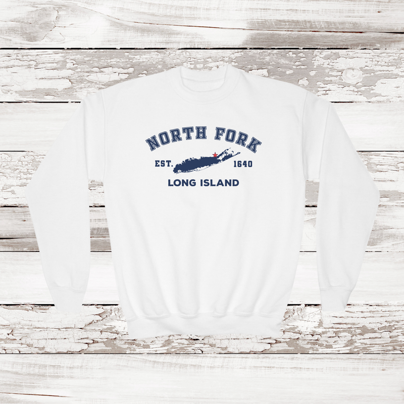 Classic North Fork Long Island Crewneck Sweatshirt | Kids