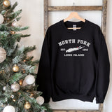 Classic North Fork Long Island Sweatshirt | Holiday 2024 | Adult Unisex Black