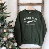 Classic North Fork Long Island Sweatshirt | Holiday 2024 | Adult Unisex Forest Green