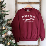 Classic North Fork Long Island Sweatshirt | Holiday 2024 | Adult Unisex Maroon