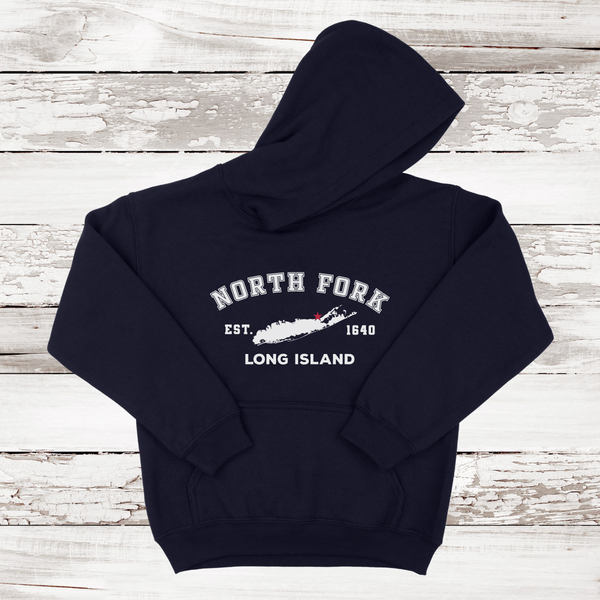 Classic North Fork Long Island Hoodie | Kids