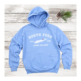 Classic North Fork Long Island Hoodie | Holiday 2024 | Adult Unisex Carolina Blue