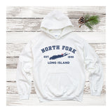 Classic North Fork Long Island Hoodie | Holiday 2024 | Adult Unisex White