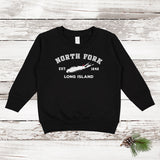 Classic North Fork Long Island Fleece Sweatshirt | Holiday 2024 | Toddler Black