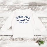 Classic North Fork Long Island Fleece Sweatshirt | Holiday 2024 | Toddler White