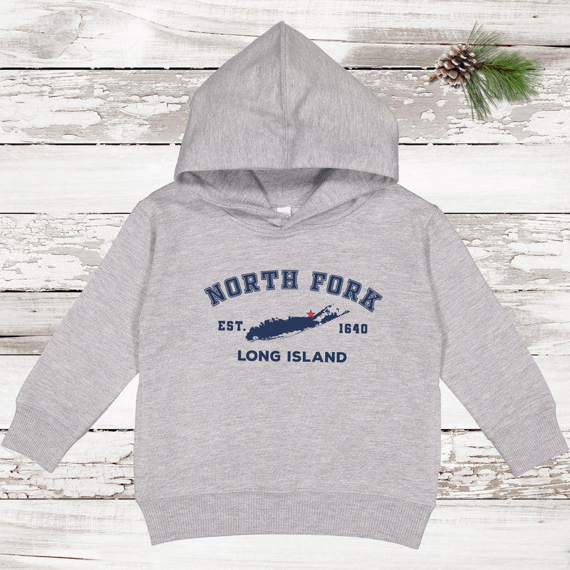 Classic North Fork Long Island Fleece Hoodie | Holiday 2024 | Toddler Heather