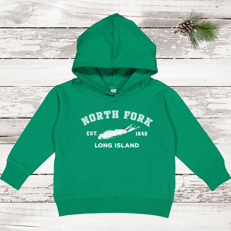 Classic North Fork Long Island Fleece Hoodie | Holiday 2024 | Toddler Kelly