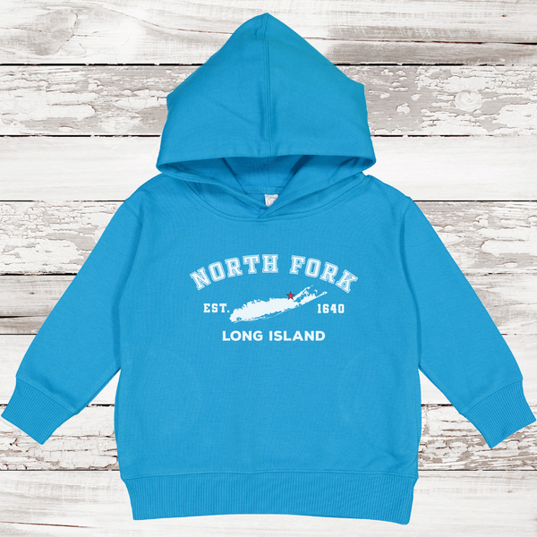 Classic North Fork Long Island Fleece Hoodie | Toddler | TURQUOISE Turquoise