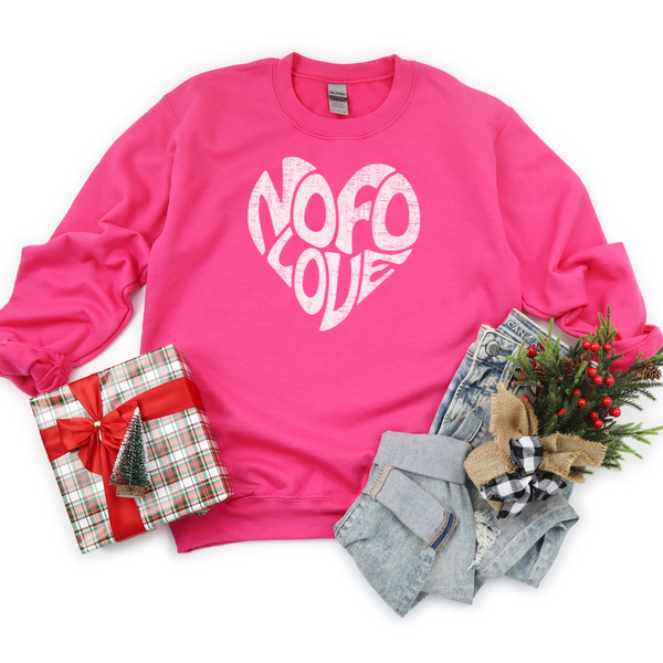 NOFO Love Sweatshirt | Holiday 2024 | Adult Unisex Heliconia