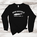 New Suffolk North Fork Long Sleeve T-shirt | Classic Colors | Adult Unisex Black