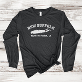 New Suffolk North Fork Long Sleeve T-shirt | Classic Colors | Adult Unisex Dark Grey Heather