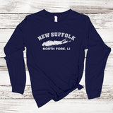 New Suffolk North Fork Long Sleeve T-shirt | Classic Colors | Adult Unisex Navy