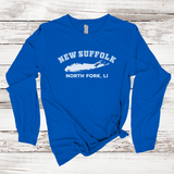 New Suffolk North Fork Long Sleeve T-shirt | Classic Colors | Adult Unisex True Royal