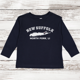 New Suffolk North Fork LI Long Sleeve T-shirt | Classic Colors | Toddler Navy