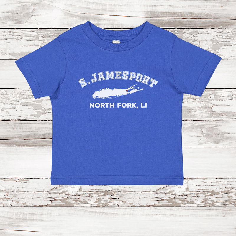 New Suffolk North Fork LI Short Sleeve T-shirt | Classic Colors | Toddler Royal