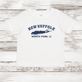 New Suffolk North Fork LI Short Sleeve T-shirt | Classic Colors | Toddler White