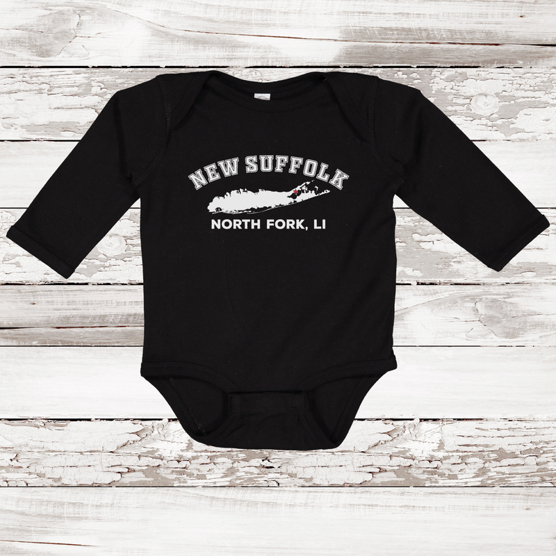 New Suffolk North Fork LI Long Sleeve Baby Onesie