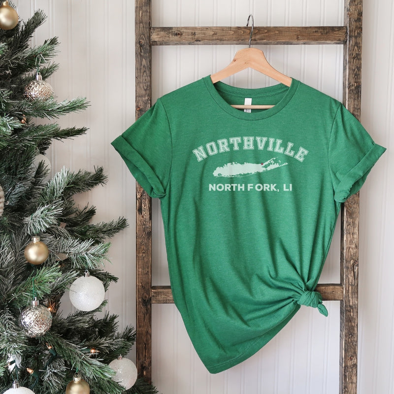 Northville North Fork LI T-shirts | Holiday 2024 | Adult Unisex Heather Holiday Green