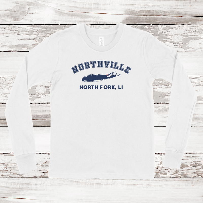 Northville North Fork Long Sleeve T-shirt | Classic Colors | Kids White