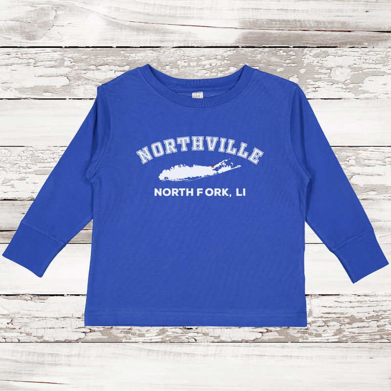 Northville North Fork LI Long Sleeve T-shirt | Classic Colors | Toddler Royal