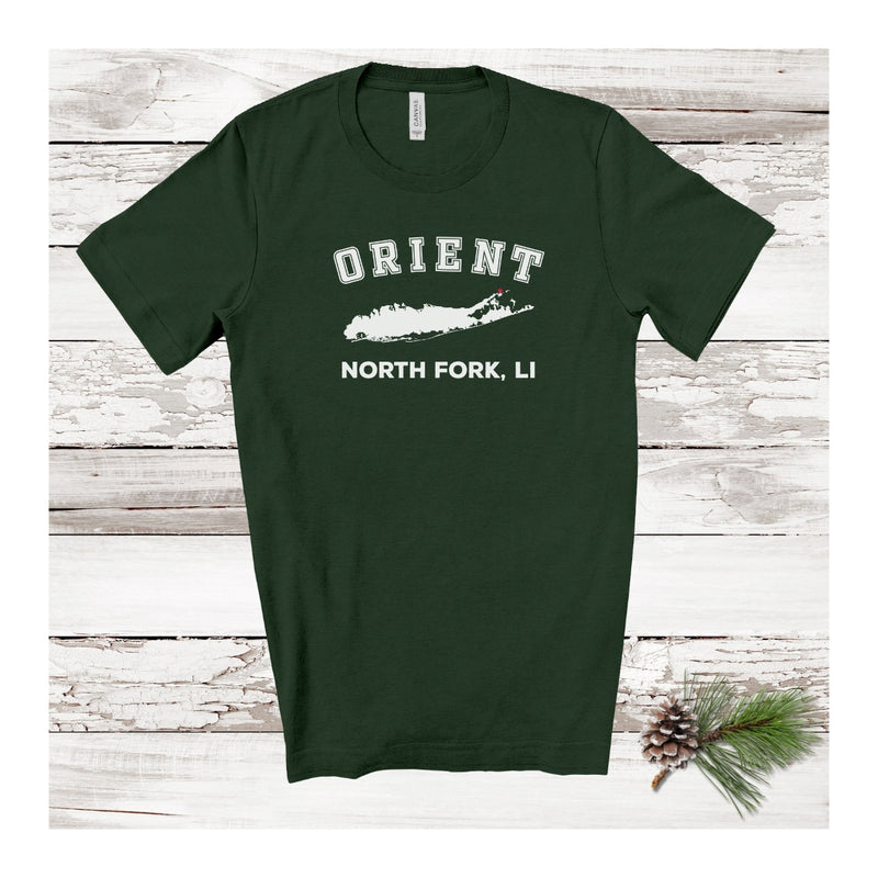 Orient North Fork LI T-shirt | Holiday 2024 | Adult Unisex Forest Green