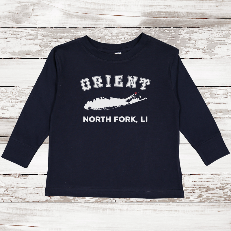 Orient North Fork LI Long Sleeve T-shirt | Classic Colors | Toddler Navy