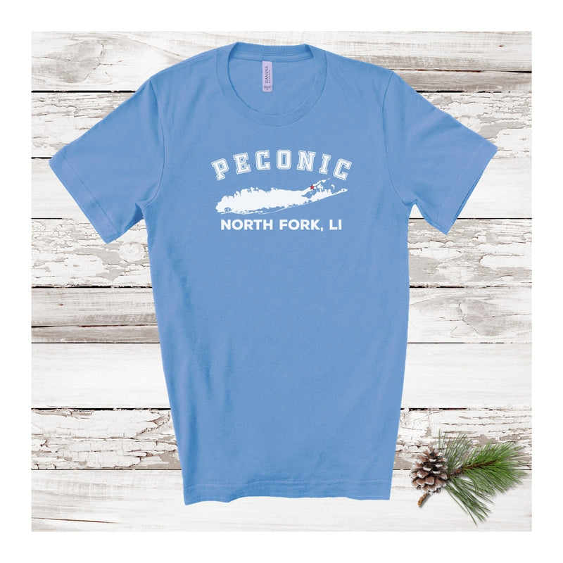 Peconic North Fork LI T-shirt | Holiday 2024 | Adult Unisex Carolina Blue