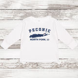 Peconic North Fork LI Long Sleeve T-shirt | Classic Colors | Toddler White