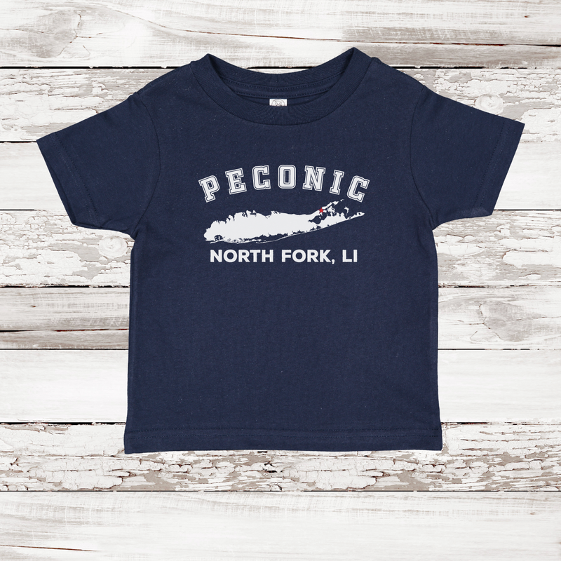 Peconic North Fork LI Short Sleeve T-shirt | Classic Colors | Toddler Navy