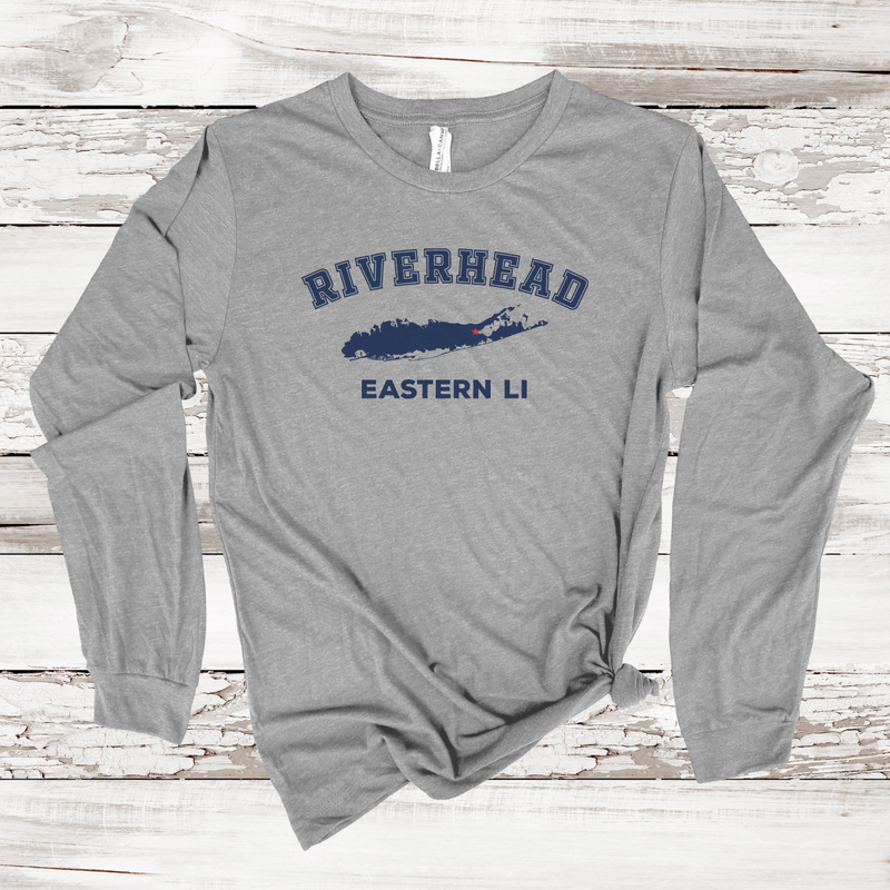 Riverhead Eastern LI Long Sleeve T-shirt | Classic Colors | Adult Unisex Athletic Heather