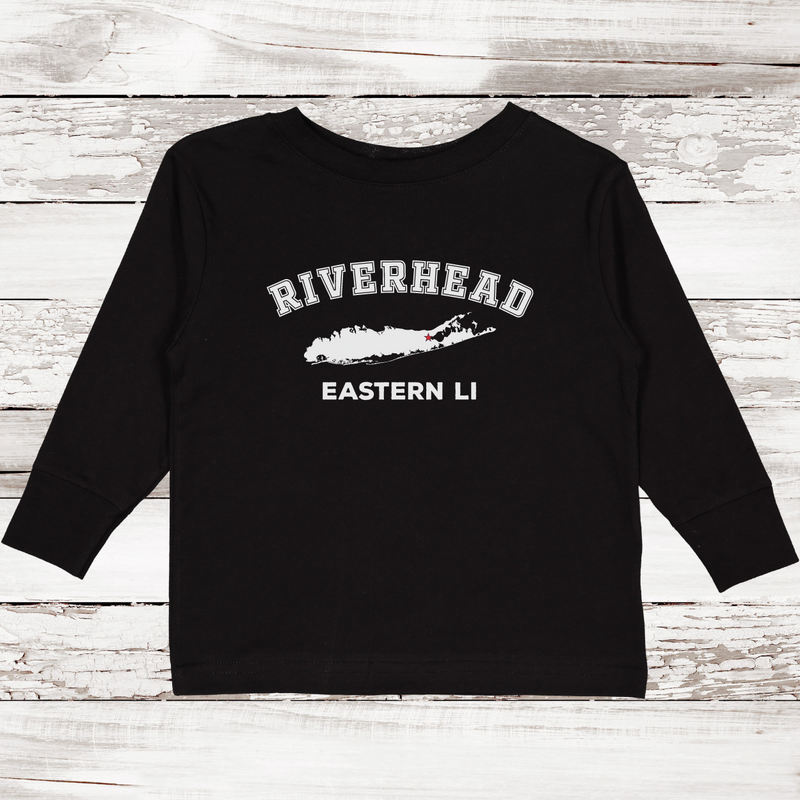 Riverhead Eastern LI Long Sleeve T-shirt | Classic Colors | Toddler Black