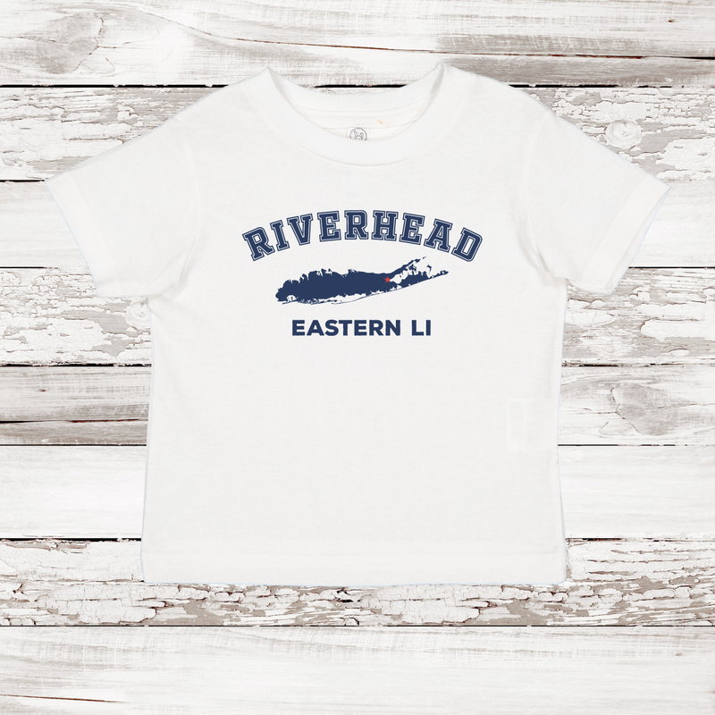 Riverhead Eastern LI Short Sleeve T-shirt | Classic Colors | Toddler White