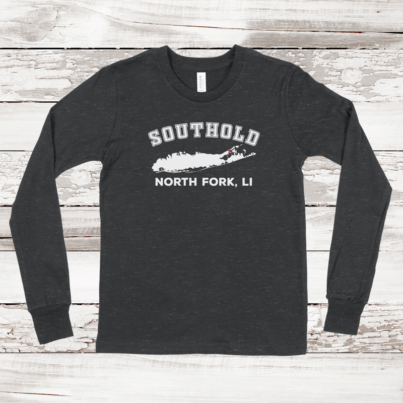Southold North Fork Long Sleeve T-shirt | Classic Colors | Kids Dark Grey Heather