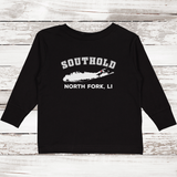 Southold North Fork LI Long Sleeve T-shirt | Classic Colors | Toddler Black