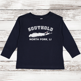Southold North Fork LI Long Sleeve T-shirt | Classic Colors | Toddler Navy
