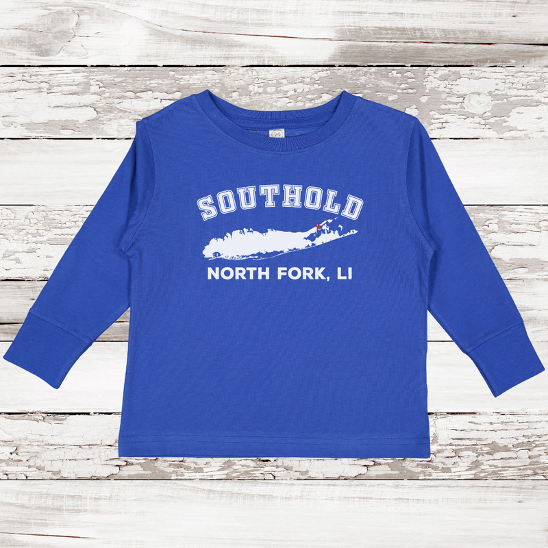 Southold North Fork LI Long Sleeve T-shirt | Classic Colors | Toddler Royal