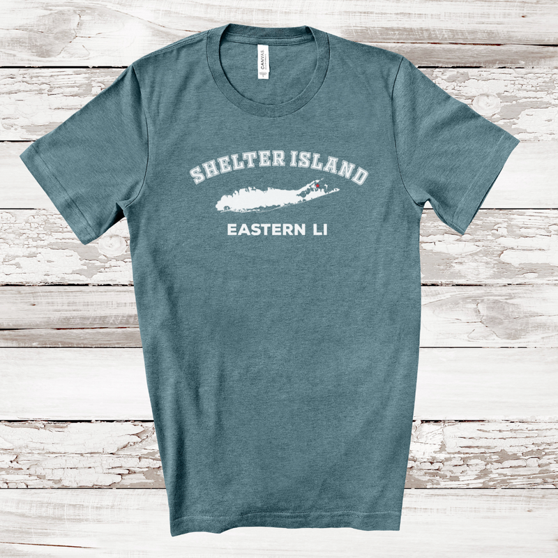 Shelter Island North Fork T-shirt | Adult Unisex | HEATHER DEEP TEAL