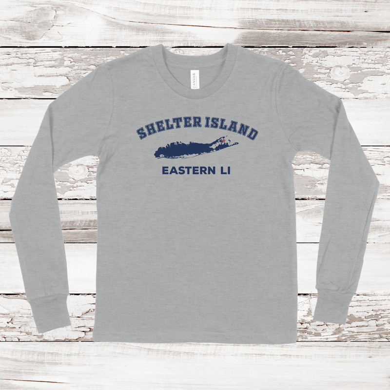 Shelter Island Eastern LI Long Sleeve T-shirt | Classic Colors | Kids Athletic Heather