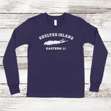 Shelter Island Eastern LI Long Sleeve T-shirt | Classic Colors | Kids Navy
