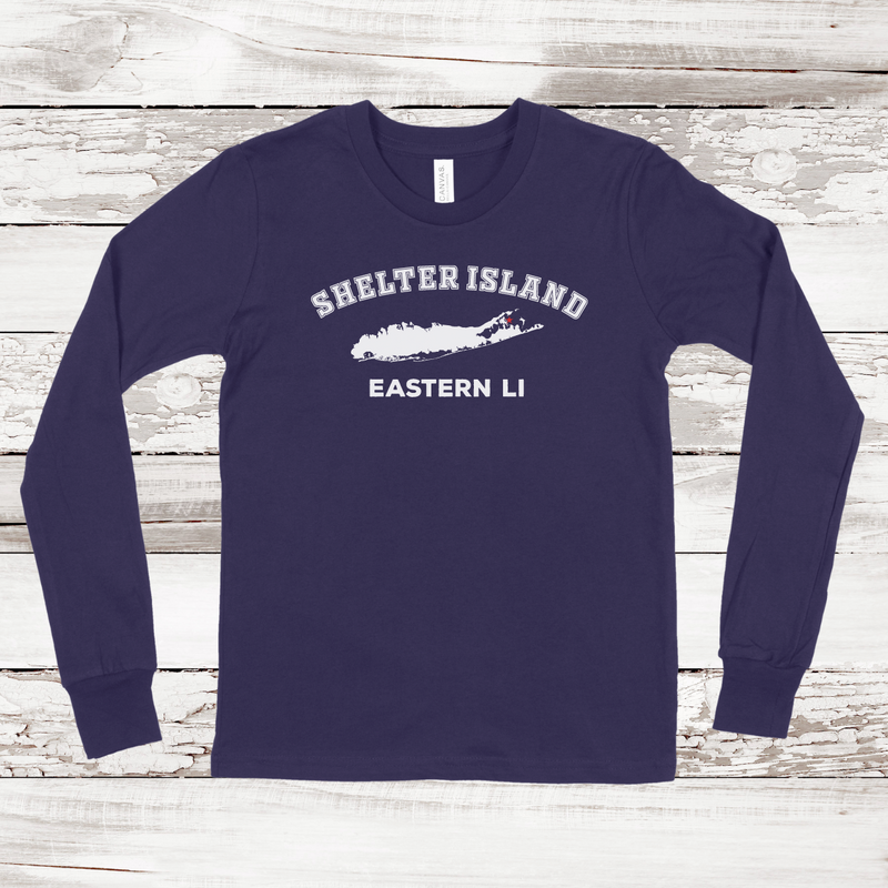 Shelter Island Eastern LI Long Sleeve T-shirt | Classic Colors | Kids Navy