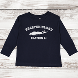 Shelter Island Eastern LI Long Sleeve T-shirt | Classic Colors | Toddler Navy