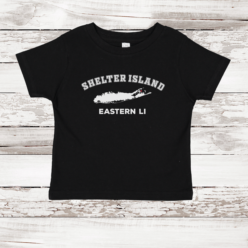 Shelter Island Eastern LI Short Sleeve T-shirt | Classic Colors | Toddler Black