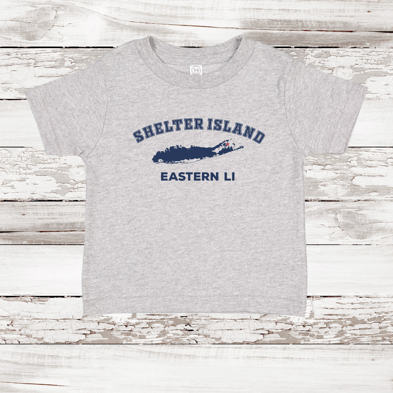 Shelter Island Eastern LI Short Sleeve T-shirt | Classic Colors | Toddler Heather